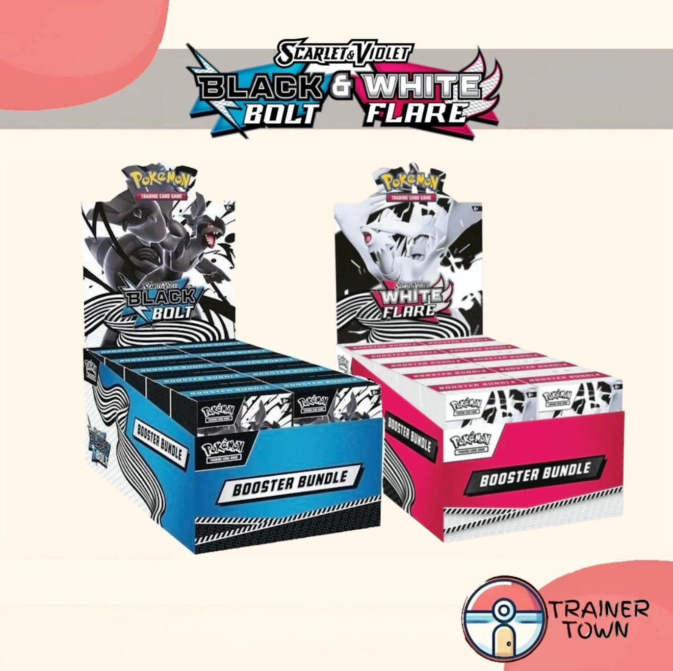 Pokémon - TCG - Black Bolt & White Flare Booster Bundle Sealed Display Trainer Town