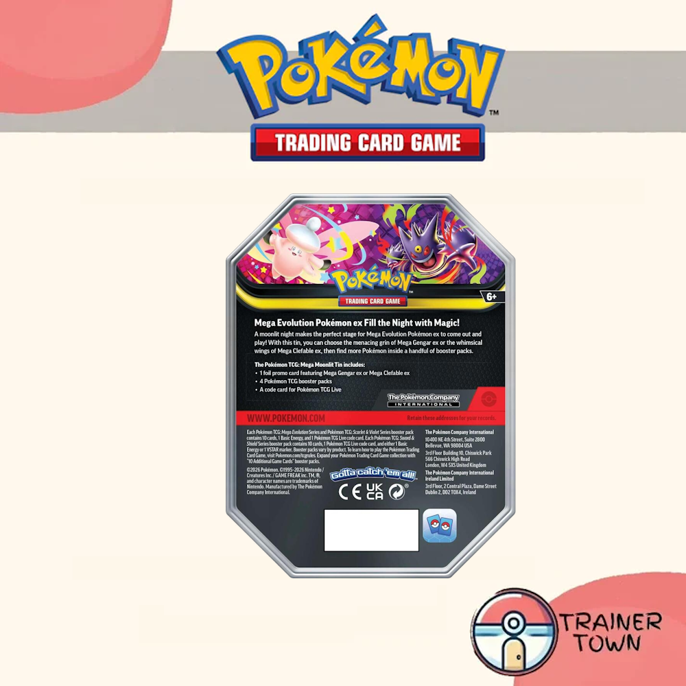 Pokémon - TCG - Mega Moonlit Tin [Clefable & Gengar] Trainer Town